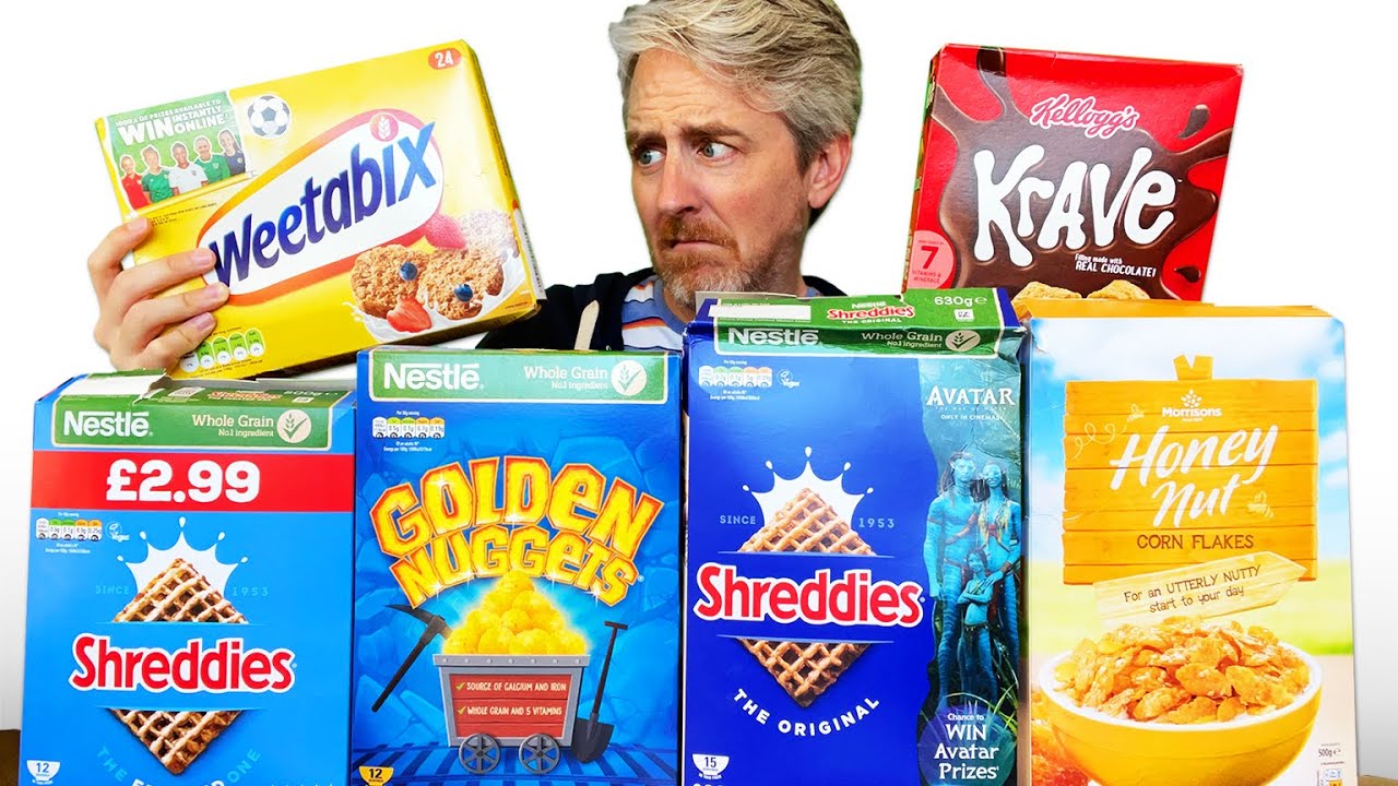 American tries British cereal | UK cereal taste test and reaction | Joe Avella