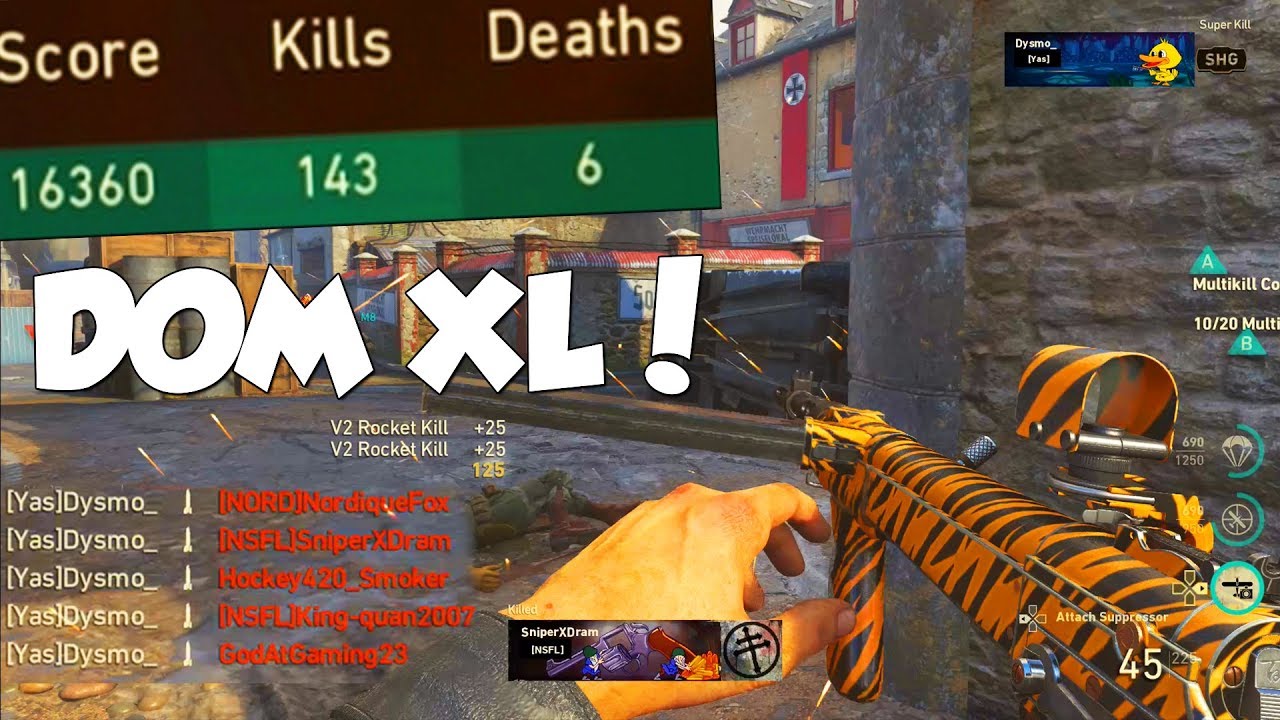 DOMINATION XL CHAOS...😍 (143 KILL GAMEPLAY) - COD WW2