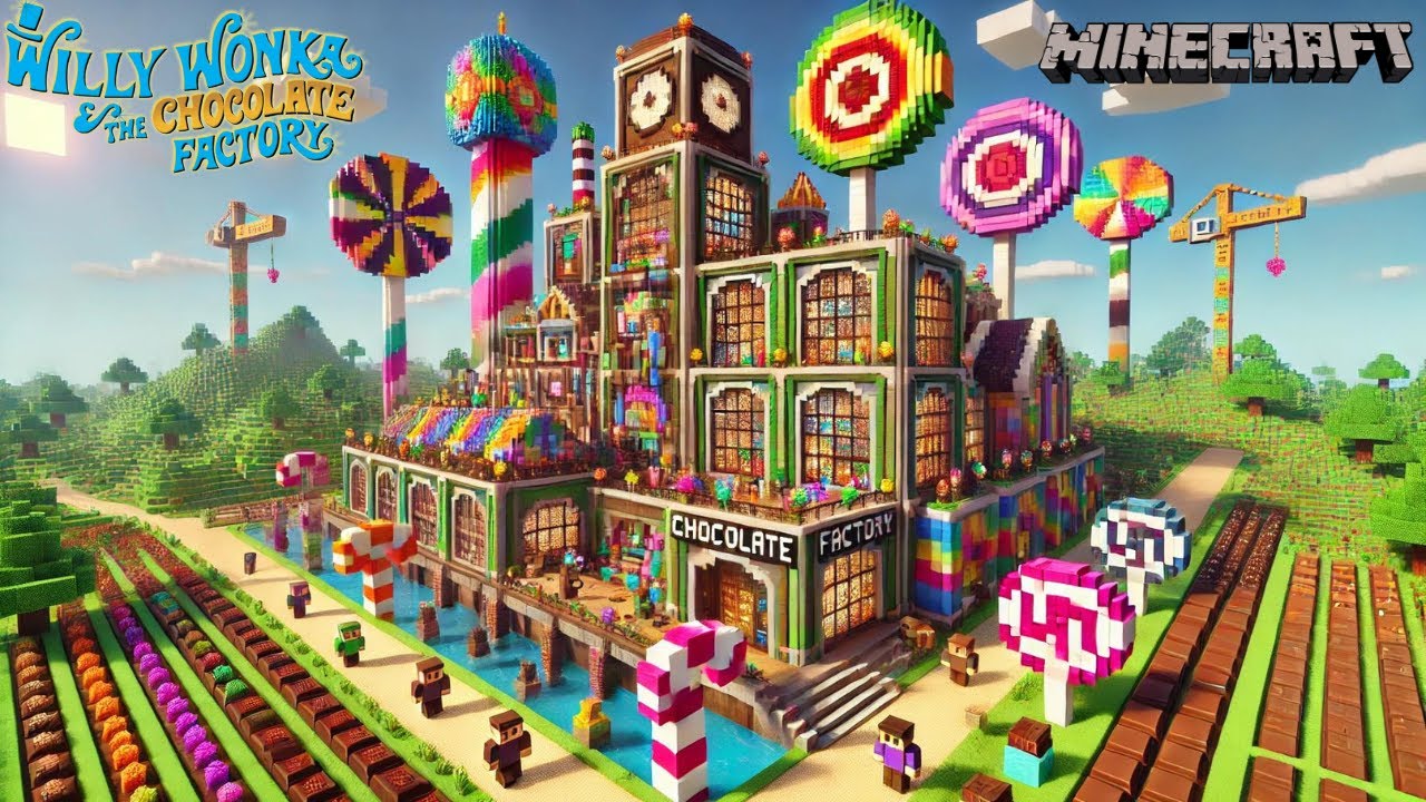 I Built Willy Wonka's Chocolate Factory in Minecraft 🍬