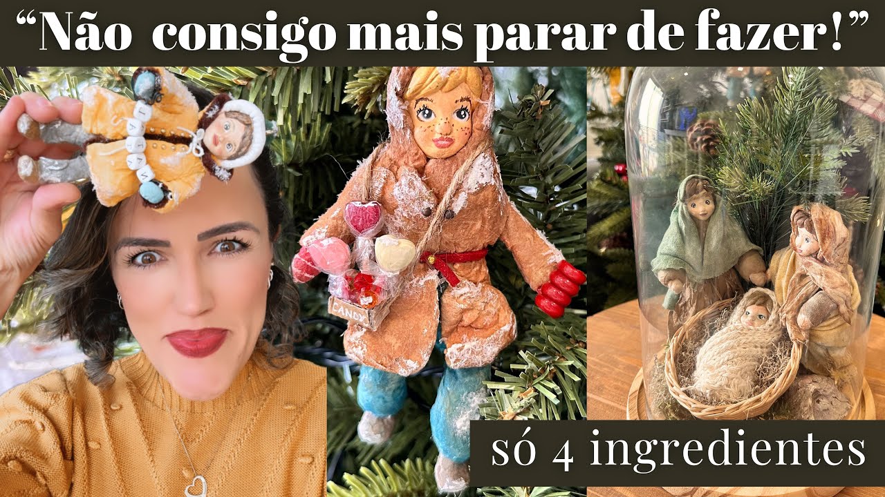 Como fazer os lindos bonecos de algodão, grude e arame! Parte 02 fiz até um presépio