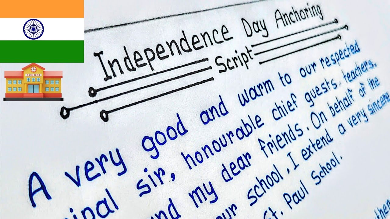 Independence Day anchoring script in English,Anchoring script for 15th August in English.#15august