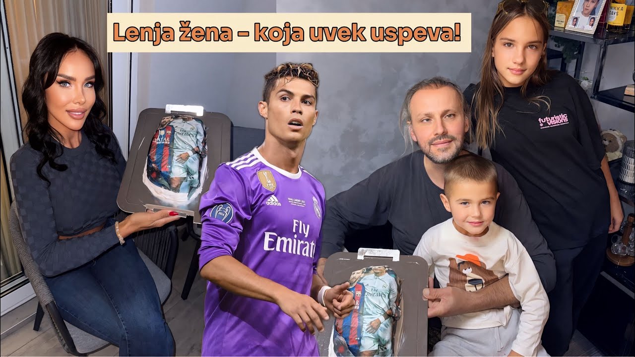 LENJA ŽENA + Ronaldo i Mesi- Torta gotova za 15minuta, bez pečenja + Magdalena udarila glavom  😂
