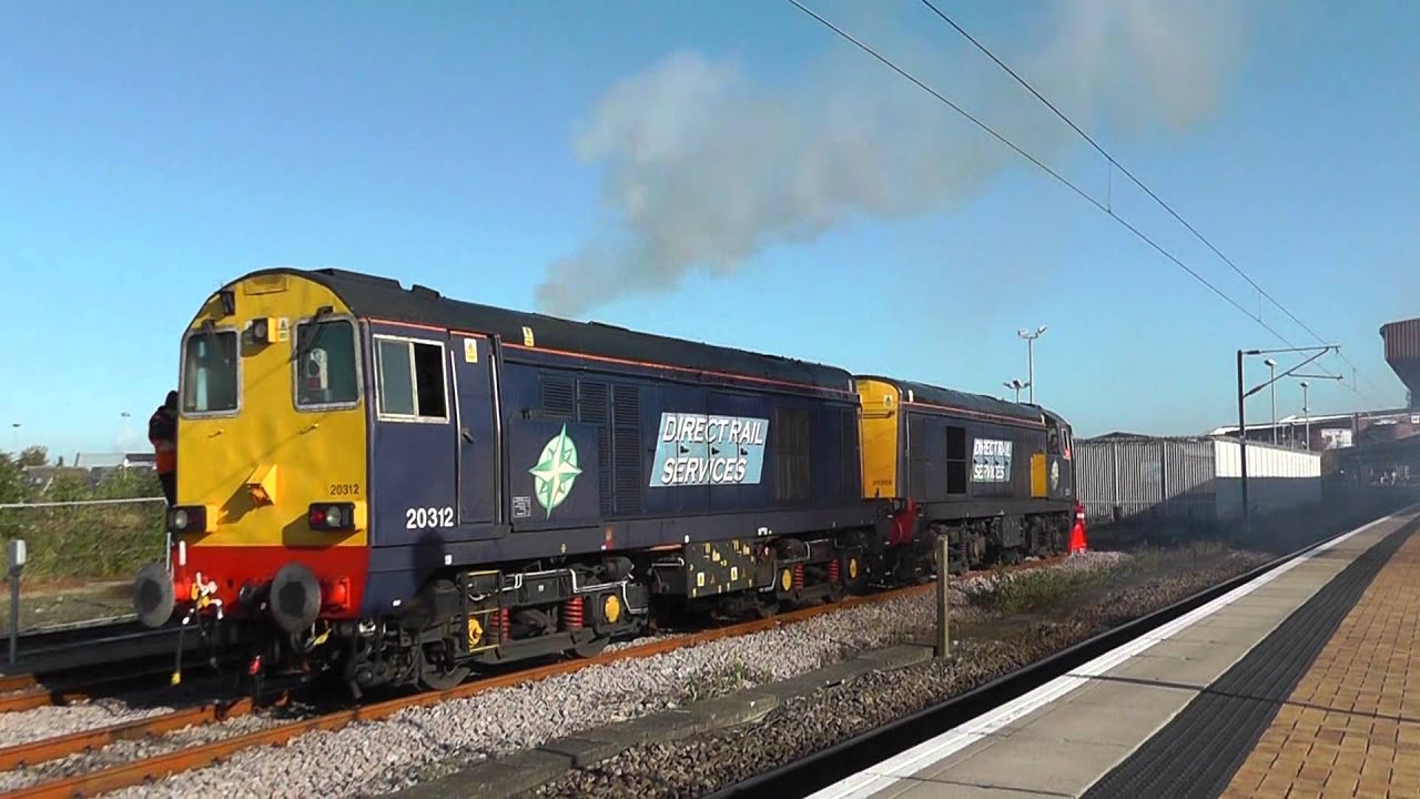 DRS Class 20 Diesel Locos Nos. 20312 & 20308 Starting Up At York - 9th Oct 2012.m2ts