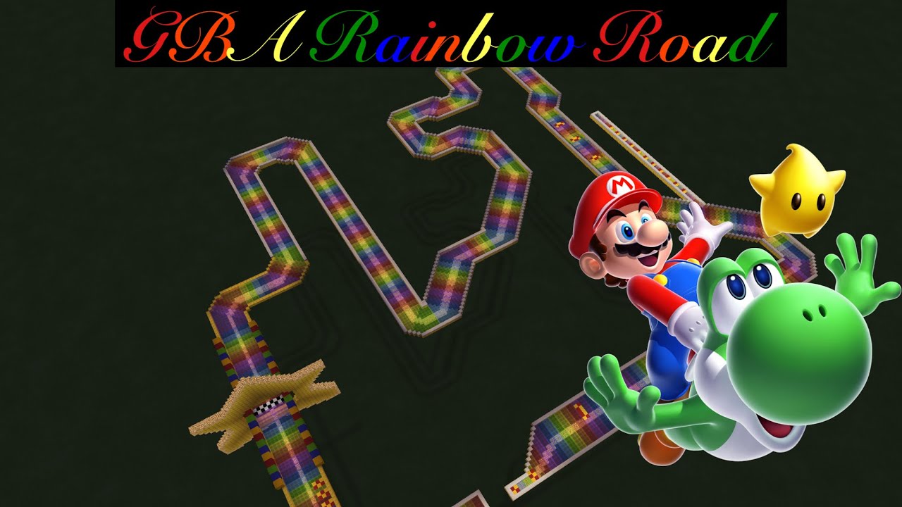 GBA Rainbow Road Minecraft Mario Kart