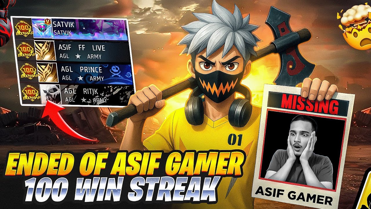 The End ❎ Of Asif Gamer Highest Win Streak ☠️ Couldn&rsquo;t Survive My Nade 🤕 - Garena free fire Max