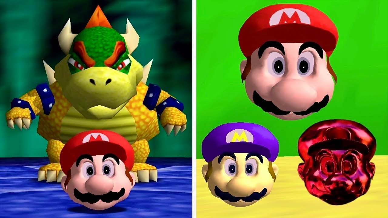 ⭐Super Mario 64 PC Port - Floating Mario Head - Character Showcase