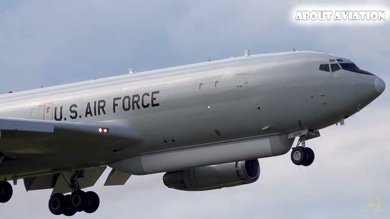 Northrop Grumman E-8C Joint STARS Landing: Commanding the Skies