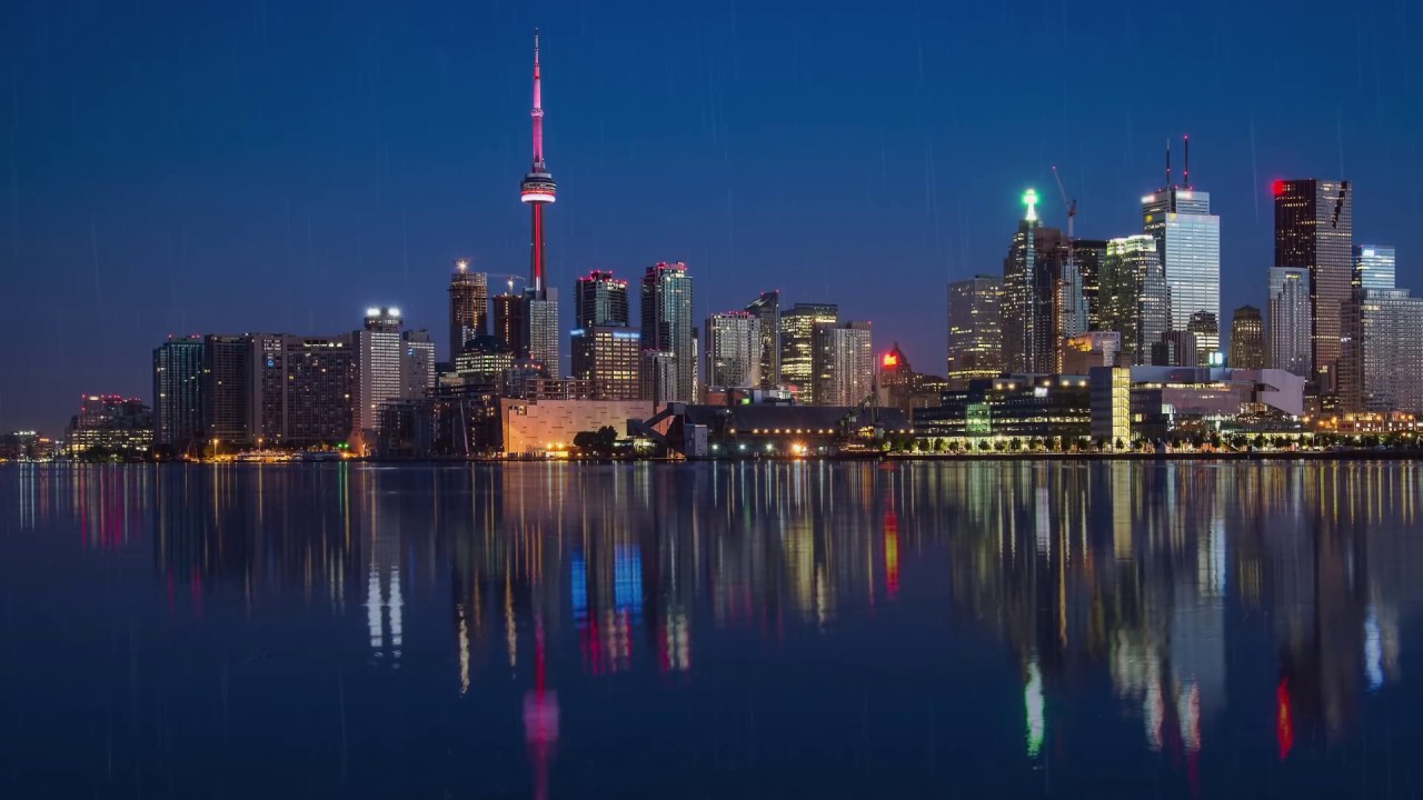 Toronto City at Night | City Rain Sounds for Sleeping
