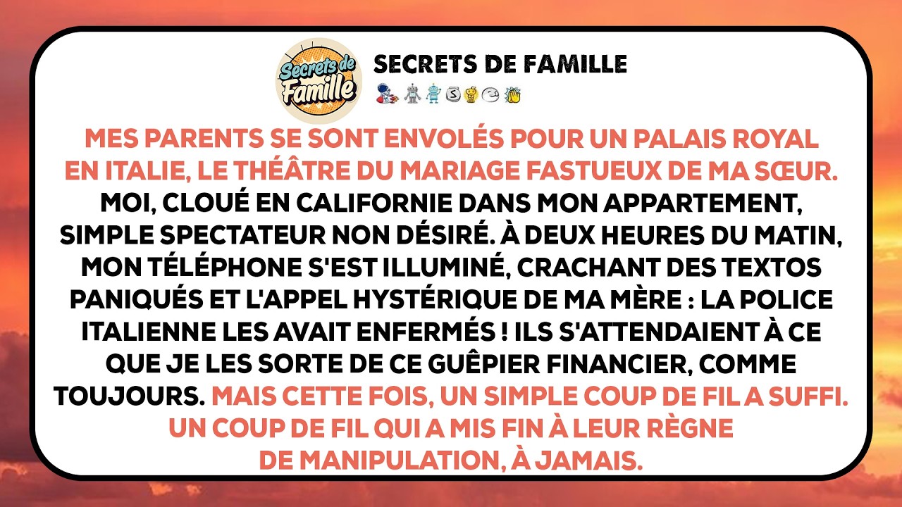 À deux heures du matin, mon téléphone s'est illuminé avec des messages d'urgence frénétiques et un..