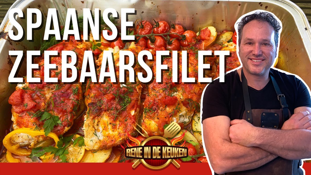 Spaanse zeebaars met groenten uit de oven