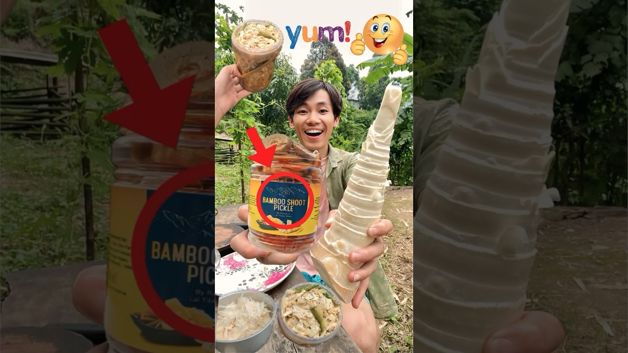 Bamboo Pickles 🤤🤤👌#foodshorts #shortsfeed #shortvideo #shorts #viralfood #pickle #recipe #foodie