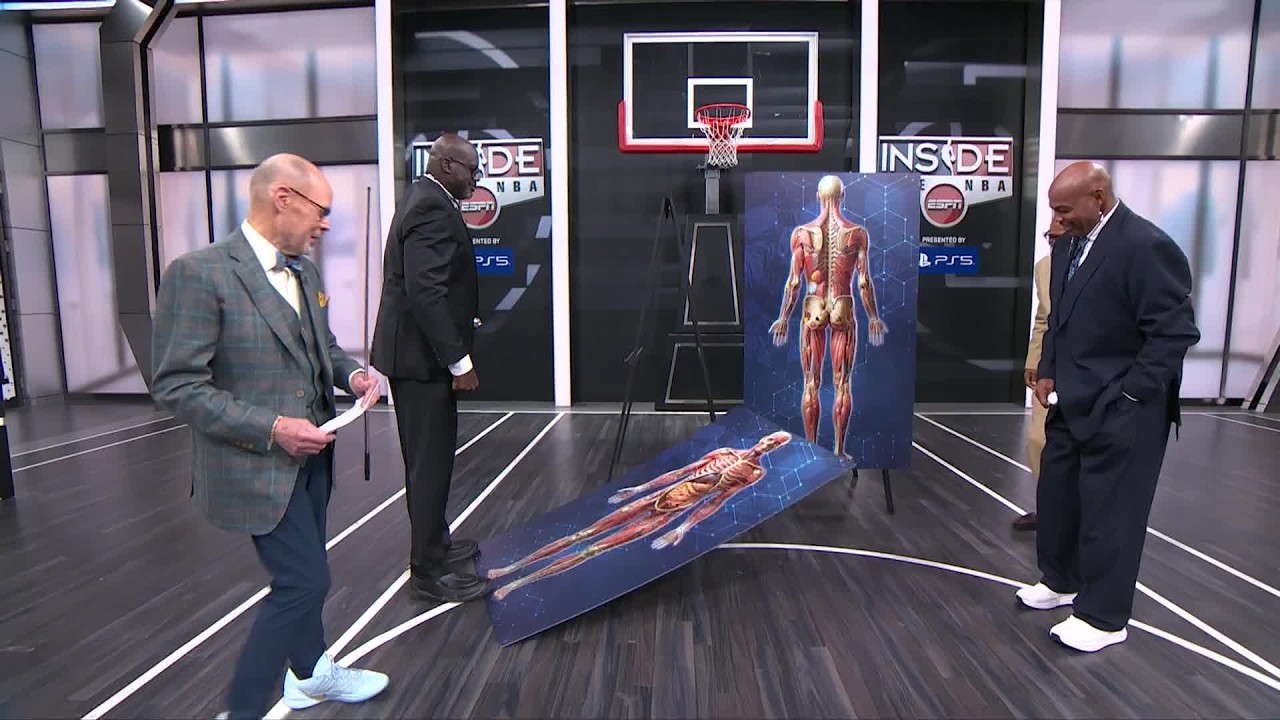 Shaq destroys the set after Ernie's anatomy game 🤣 | Inside the NBA