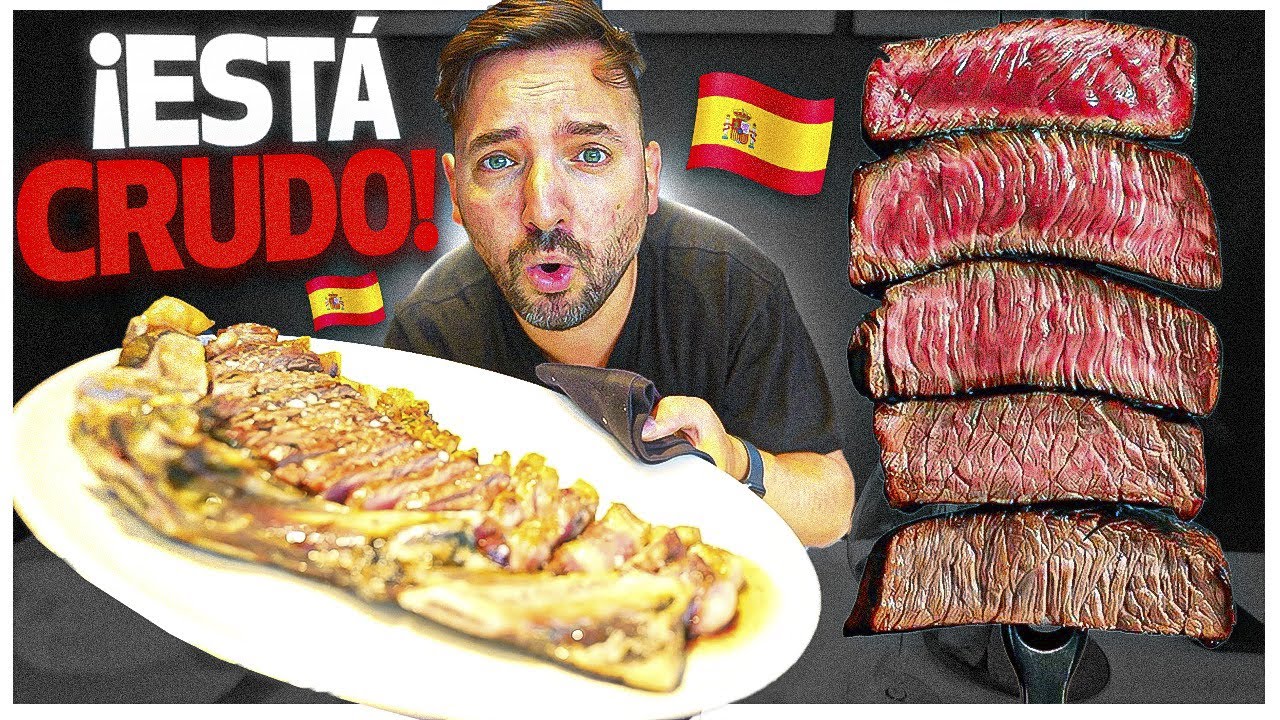 ASI DE CRUDA COMEN LA CARNE LOS ESPAÑOLES - CHULETÓN DE MADRID - ROCACHO