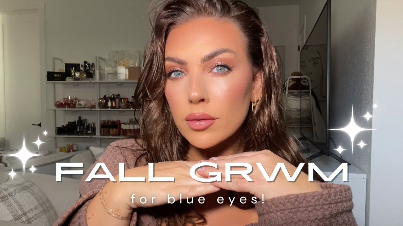 Осенний макияж GRWM для голубых глаз | тональная основа для жирной кожи, которая держится весь день