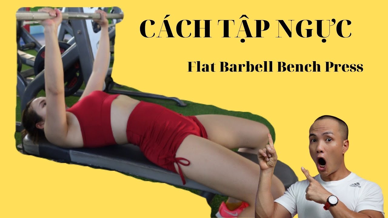 Cách tập ngực với thanh đòn:  Flat Barbell Bench Press
