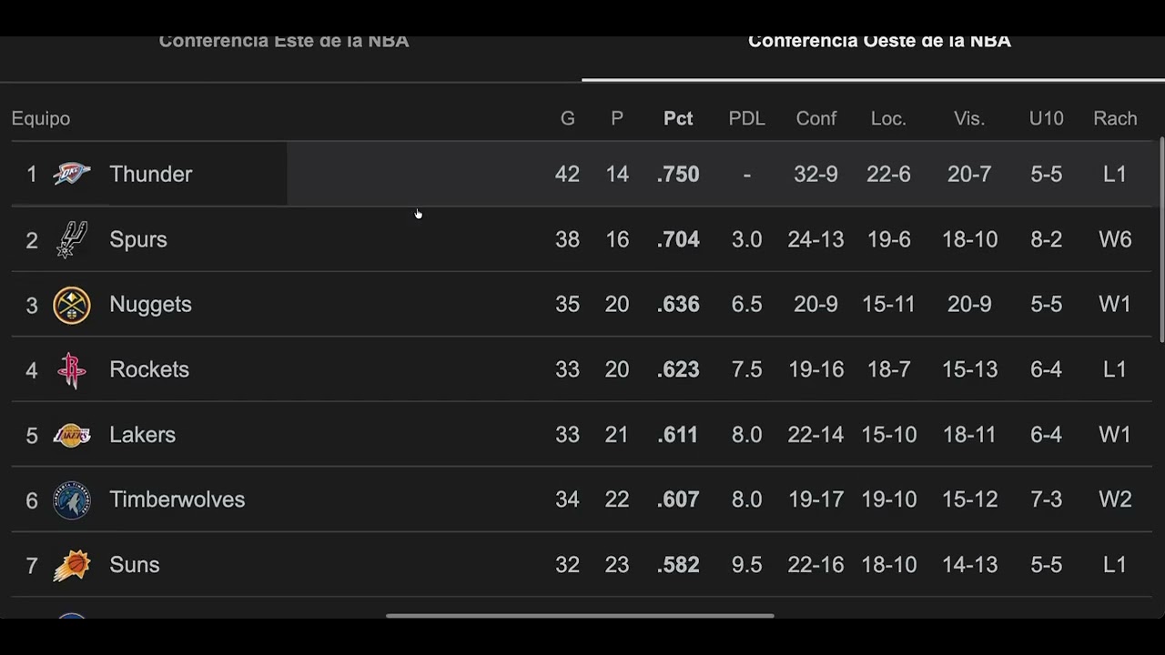 NBA 2025-2026 Standings: Week 17