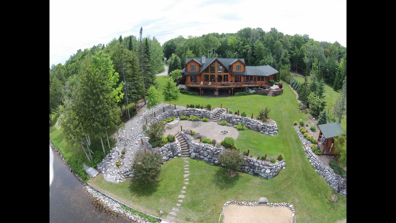 Inviting Waterfront Log Home in Indian River, Michigan