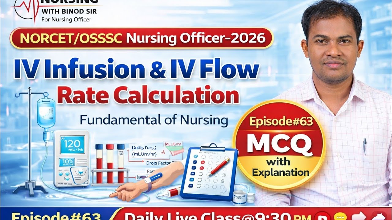 IV Infusion & IV Flow Rate Calculation | Nursing Officer Exam