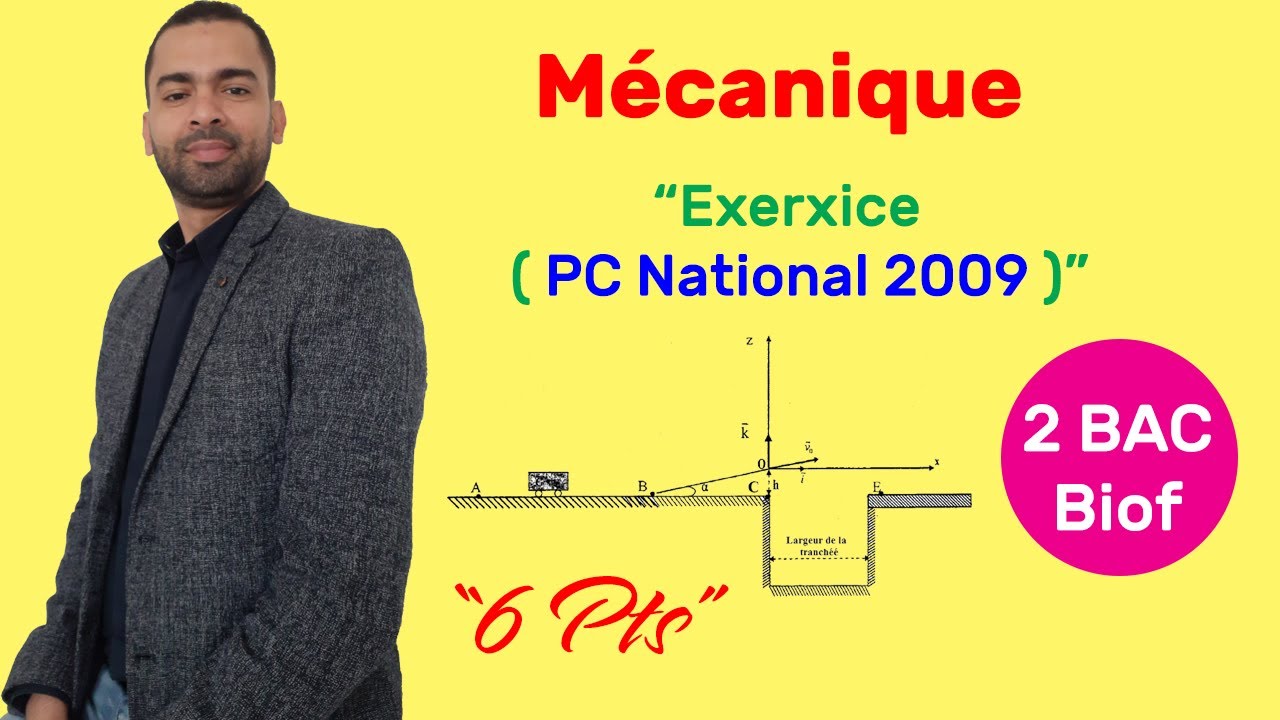 2 BAC Biof - Mécanique (National 2009: Exercice + Correction) - Prof Noureddine