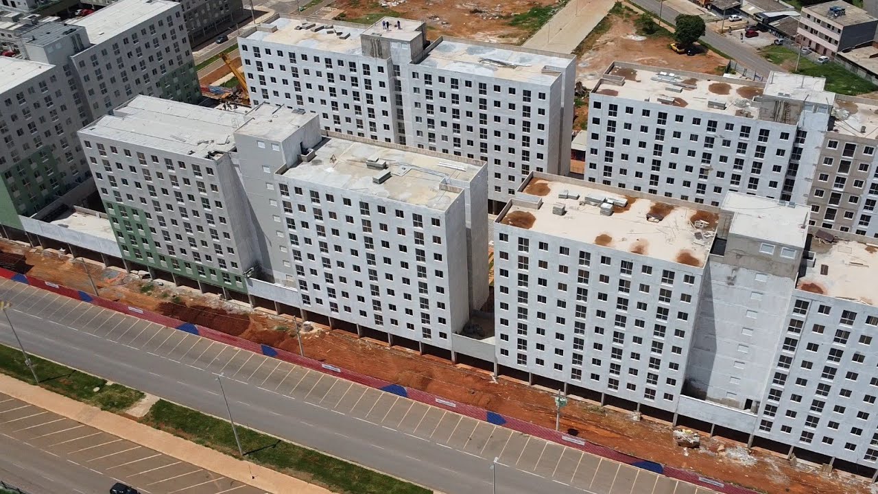 Drone mostra a evolu&ccedil;&atilde;o da obra do Recanto dos Sabi&aacute;s - Recanto das Emas - Direcional