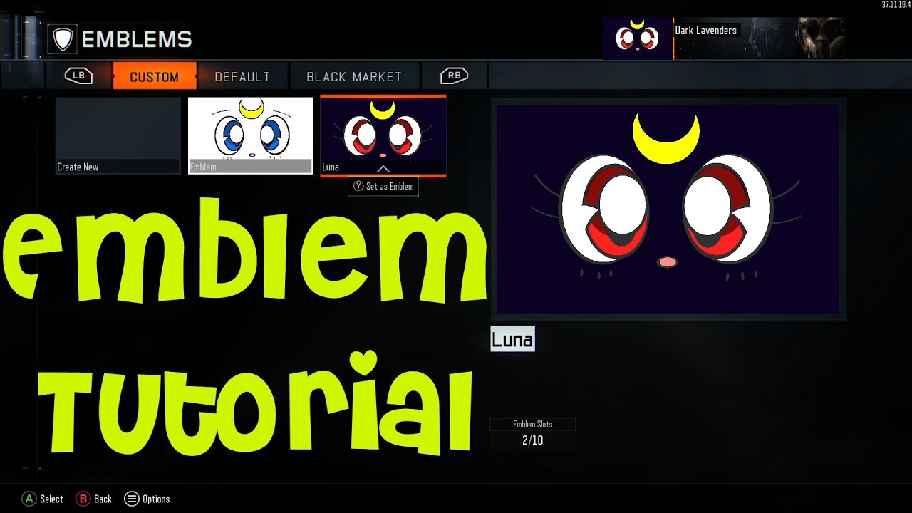Black Ops 3: Luna/Artemis Emblem Tutorial (EASY)