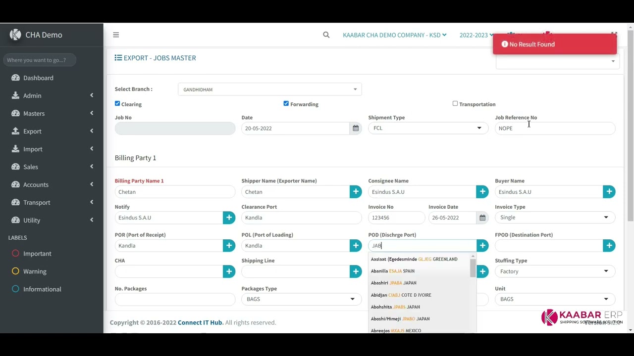 Custom House Agent Management Software