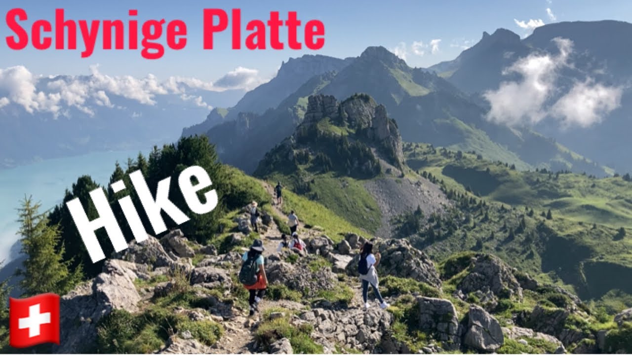 Hiking Schynige Platte, Switzerland, high above Interlaken and lake Brienz in the Bernese Oberland