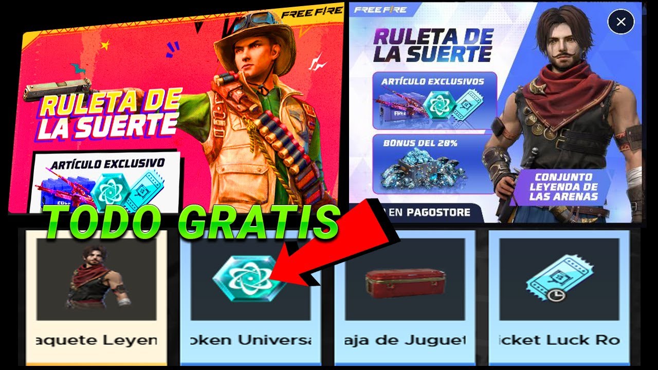 GRATIS Aventura de Batalla como conseguir Tokens Universales Evo gratis RULETA dela Suerte Free Fire