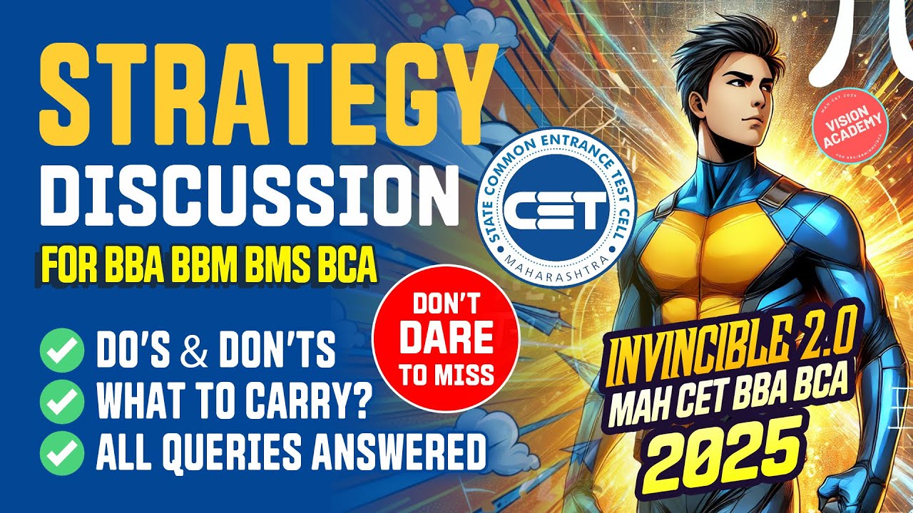 Strategy Discussions - What to carry, Dress Code for BBA BCA CET 2025 🚀 MAH CET 2025 BBA BBM BMS BCA