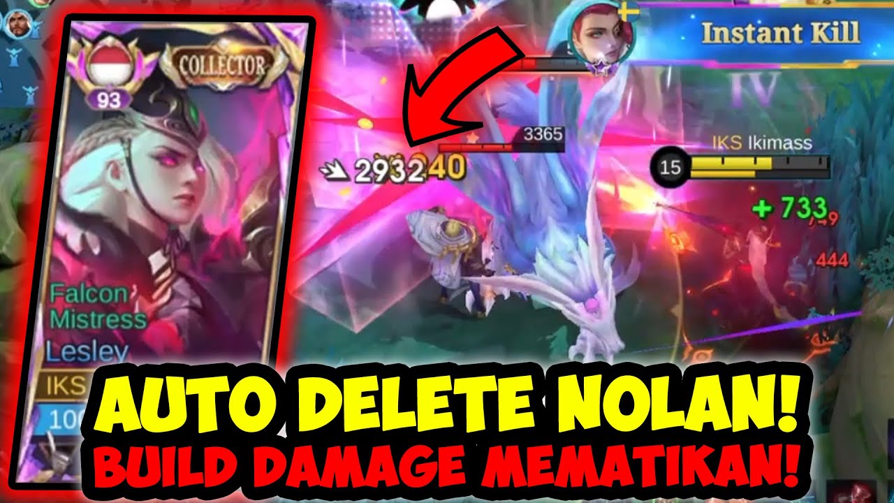 TRUE DAMAGE HAMPIR 3K! BUILD LESLEY PEMBURU ASSASIN! PEMBURU NOLAN! | Build Top Global Lesley - MLBB