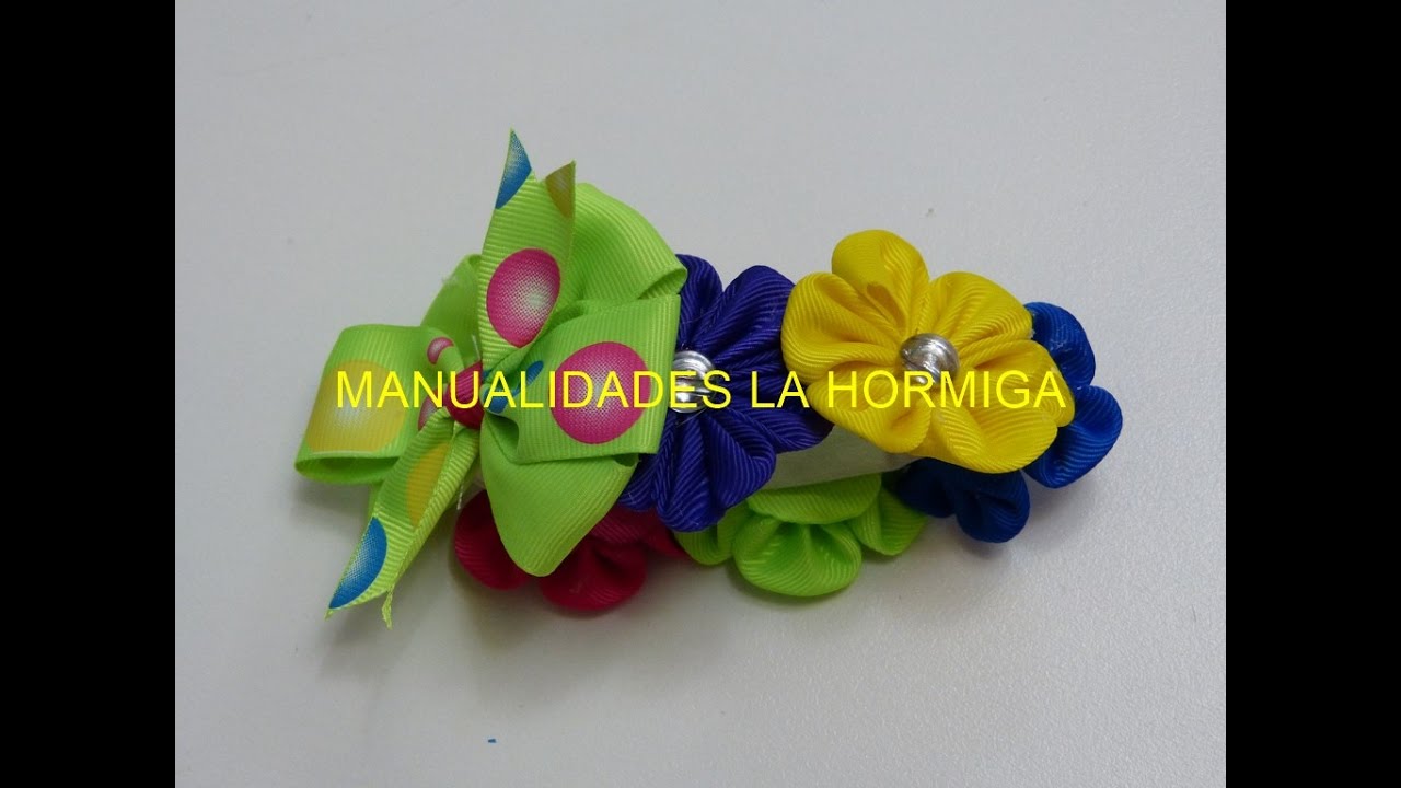 Como elaborar Coletas con Flores kanzashi elegantes 🎀🎀 Manulidade la Hormiga  🎬  #540