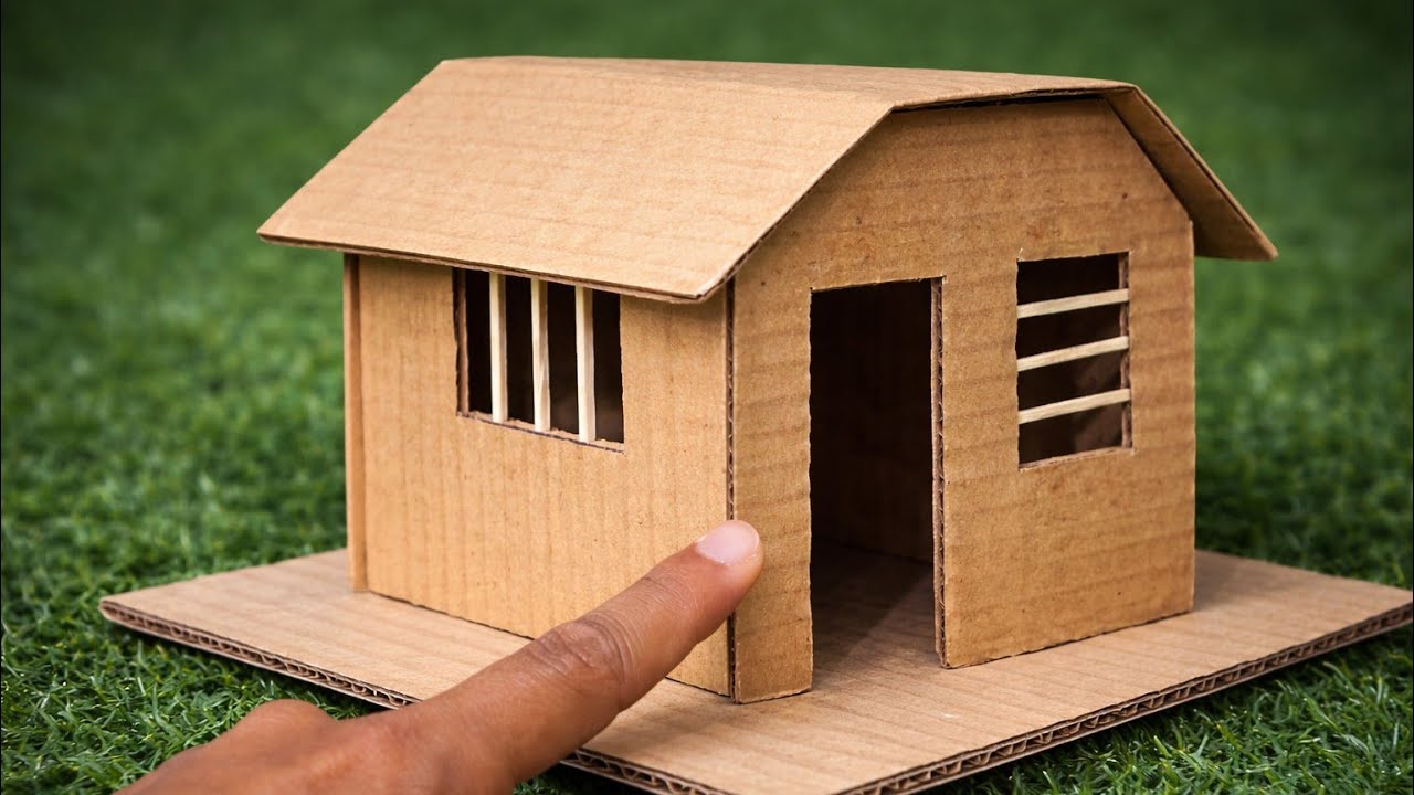 how to make cardboard house / gatte ka ghar