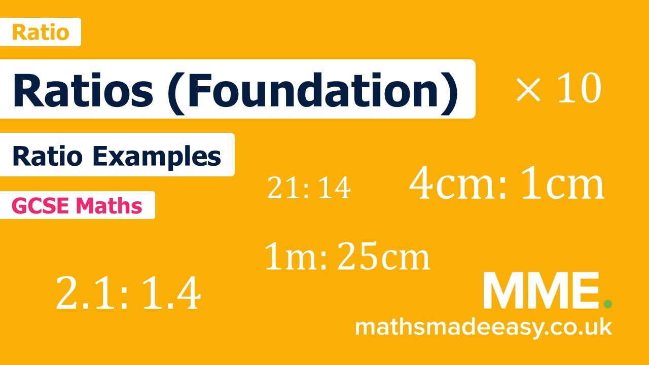 Ratio and Proportion - Ratios Foundation Examples