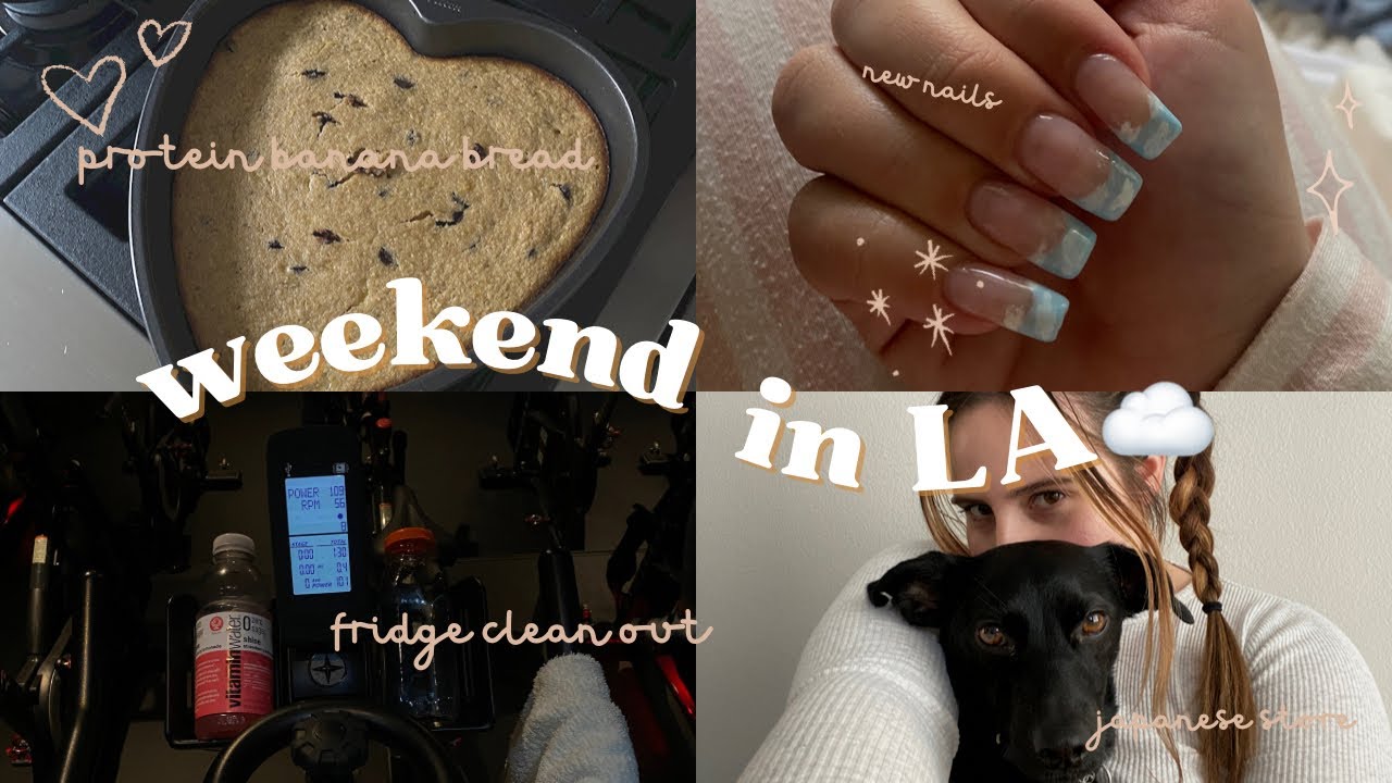 WEEKEND IN LA☁️✨ fridge clean out, protein banana bread, japanese dollar store & more
