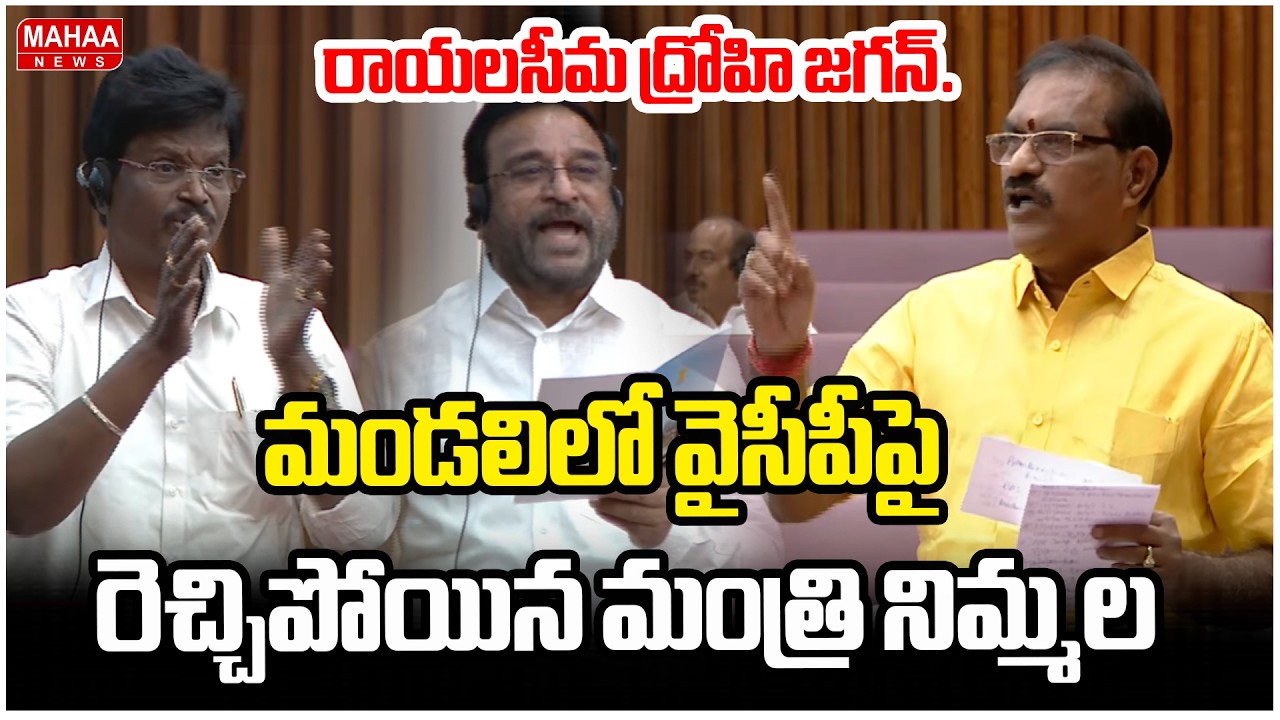 రాయలసీమ ద్రోహి జగన్..మండలిలో వైసీపీపై రెచ్చిపోయిన మంత్రి నిమ్మల | Minister Nimmala Ramanaidu