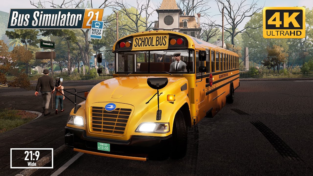 Bus Simulator 21 Next Stop - School Bus Service - Blue Bird Vision - Angel Shores | Logitech G29