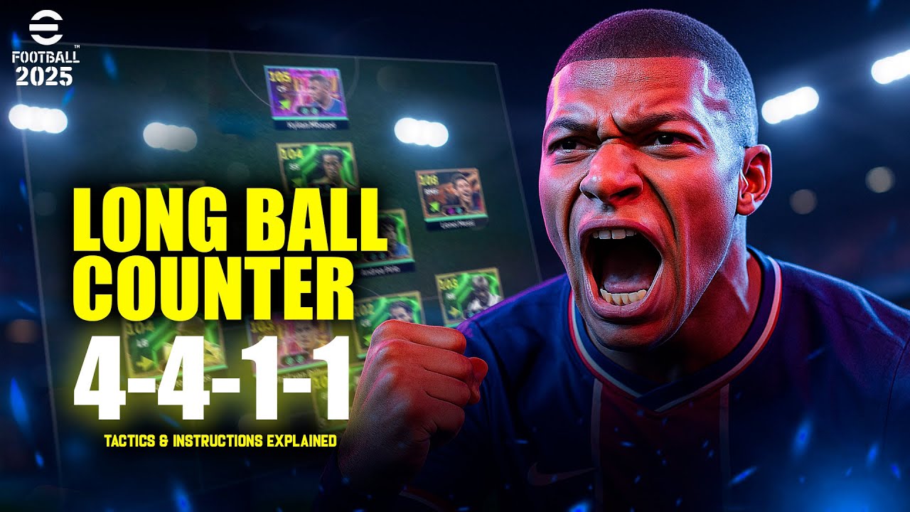 eFootball 2025 - Master the 4-4-1-1 Long Ball Counter | Tactics & Instructions Explained !