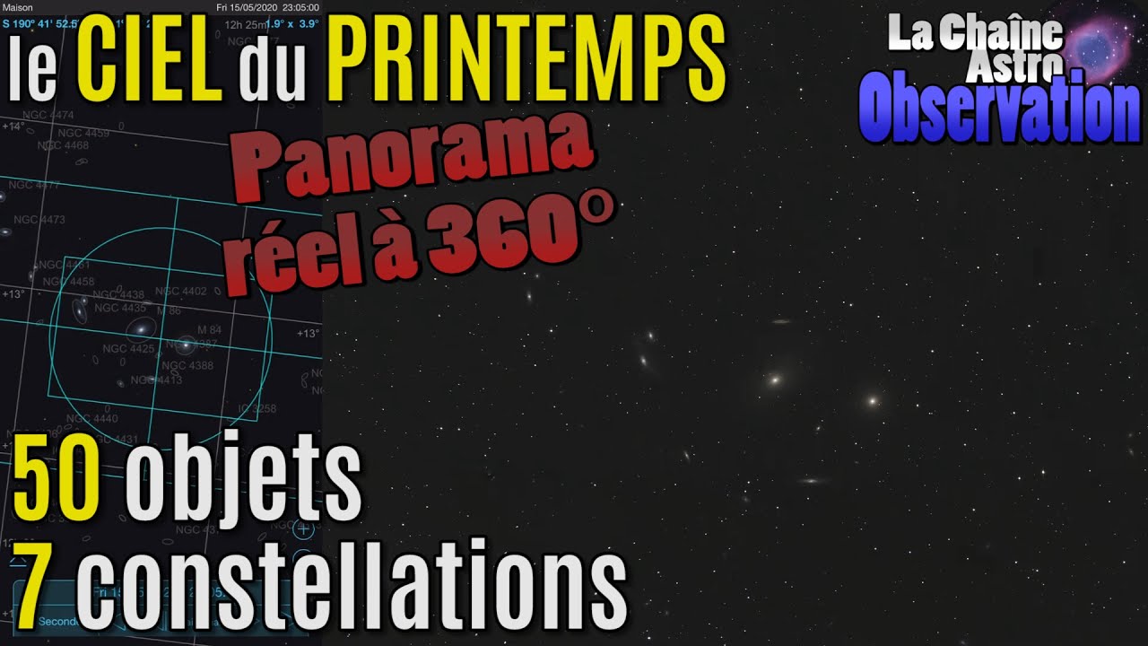 Ciel de printemps : 7 constellations et 50 objets du ciel profond (observation / astrophoto)