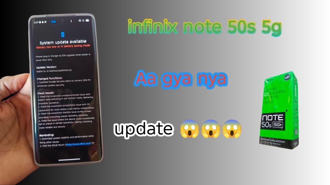 Infinix note 50s 5g new update | infinix not 50s me aa gya nya update
