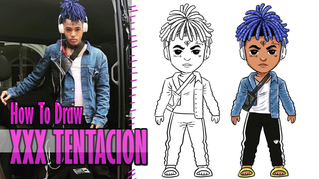 how to draw and coloring xxxtentacion easy step by step