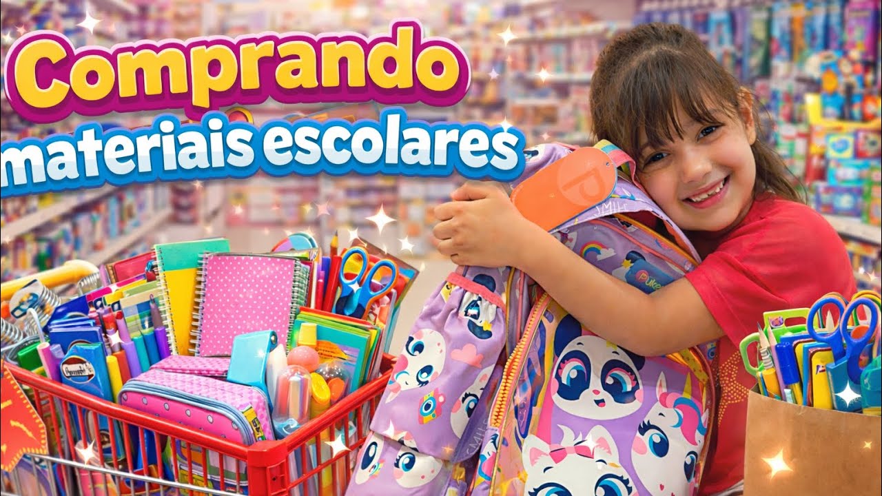 Comprando os materiais escolares 