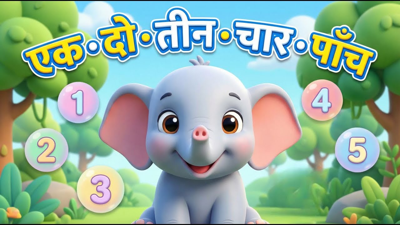 Counting 1–5 with Elephant | हाथी के साथ गिनती 1 से 5 | Counting 1–5 | १ से ५ गिने | Hindi Counting