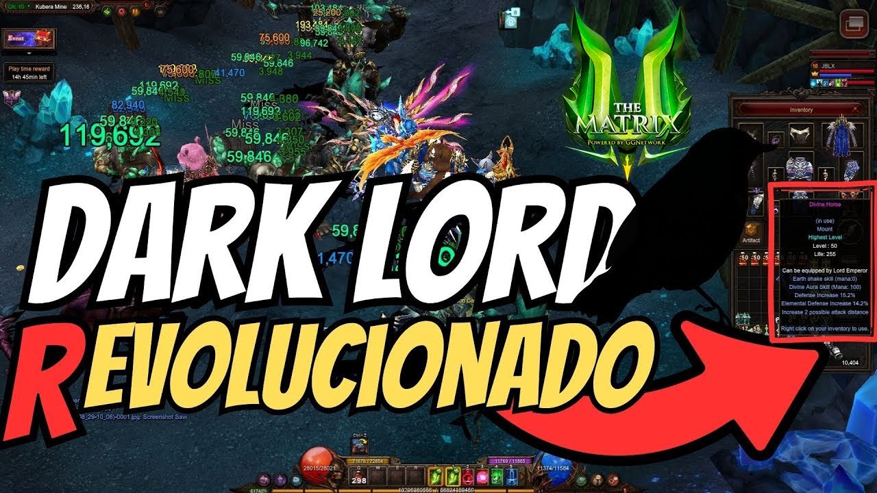 DARK LORD Divine Spirit y Horse MuTheMatrix [MuOnline]🐦 ⬛ EVOLUCIÓN Y COMPARATIVA