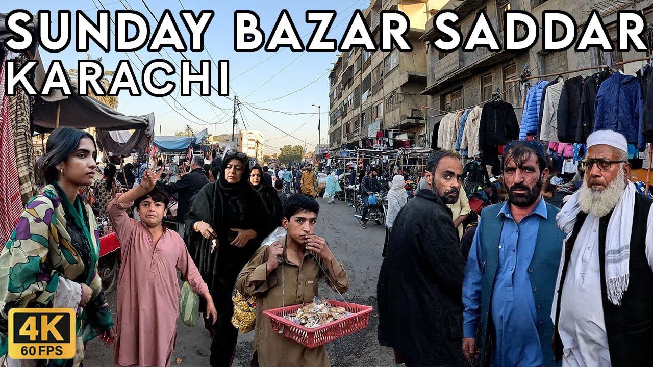 Sunday Bazar Saddar Karachi - Walking Tourist 4K