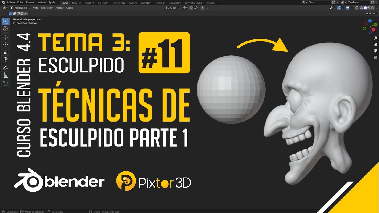 Blender tema 3 clase 11 - técnicas de esculpido parte 1