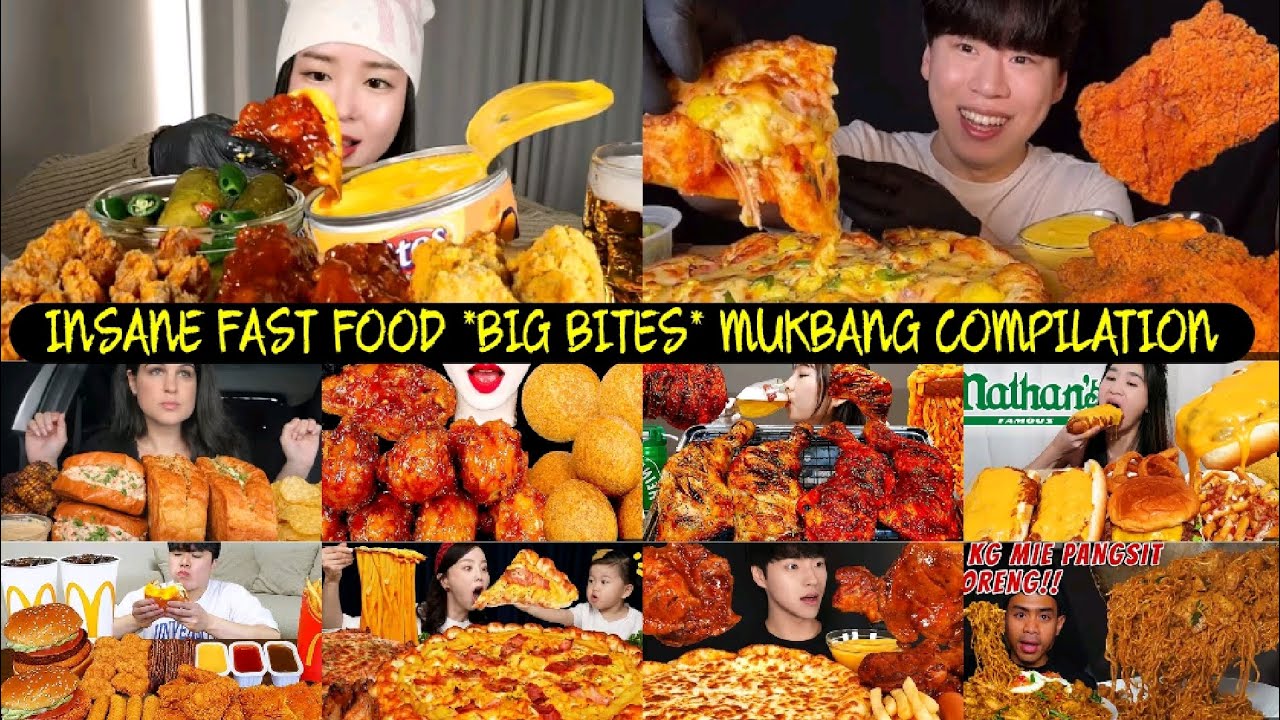 INSANE FAST FOOD *BIG BITES* MUKBANG COMPILATION |ASMR EATING FAST FOOD |BIG BITES |🍗🍔🍟🌭🍜🤤