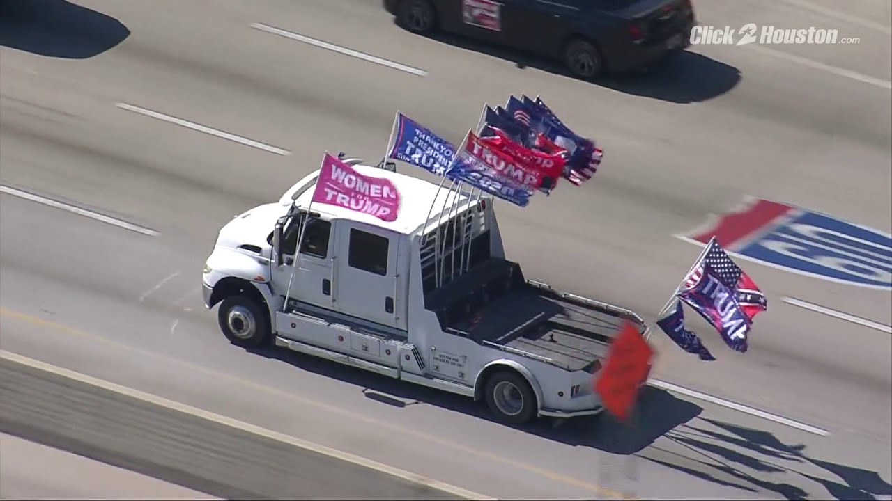 WATCH: Trump supporters caravan through Houston Sunday