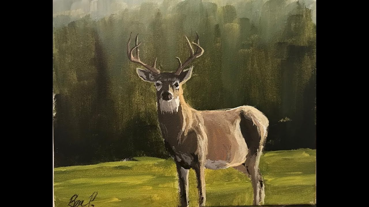 How to Paint a DEER in Acrylics: Real time tutorial walk through