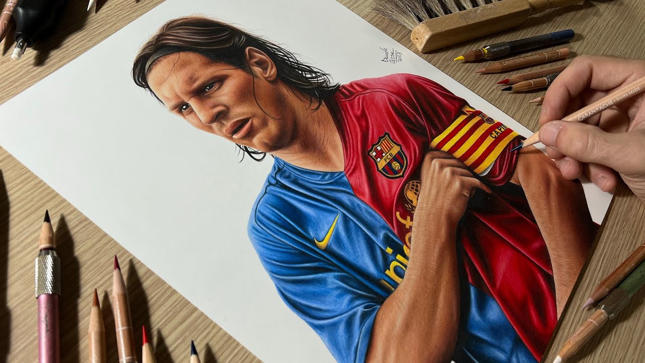 Drawing Lionel Messi (2008): Barcelona • Time Lapse