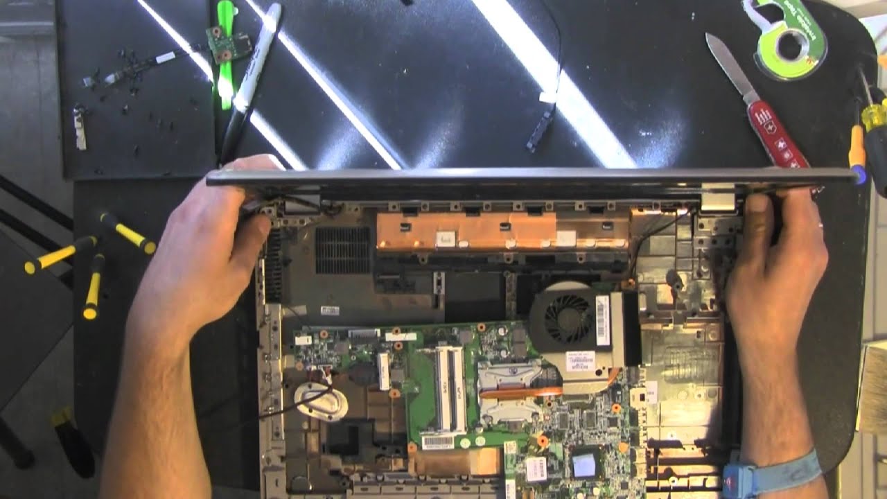 HP G72 take apart, disassemble, how to open disassembly
